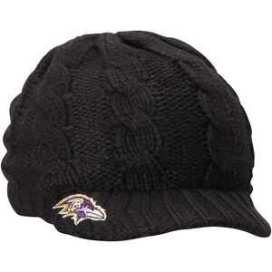 Women's Baltimore Ravens New Era Black Arctic Blast Cable Cadet Beanie